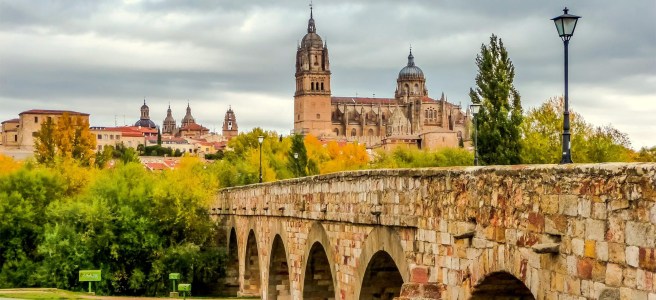 Salamanca, Spain, puente, catedral